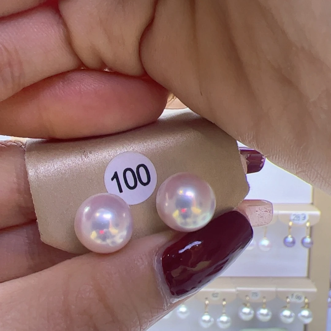 淡水珍珠耳饰18K金镶嵌