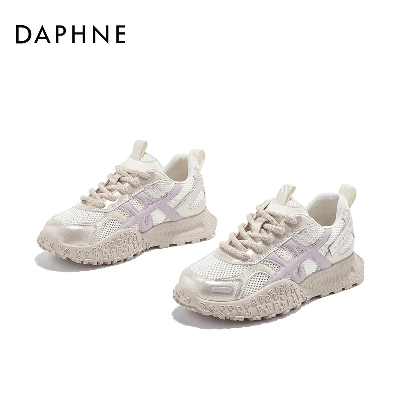 达芙妮2025夏季新款时尚休闲舒适透气轻便阿甘鞋时尚百搭轻便网面