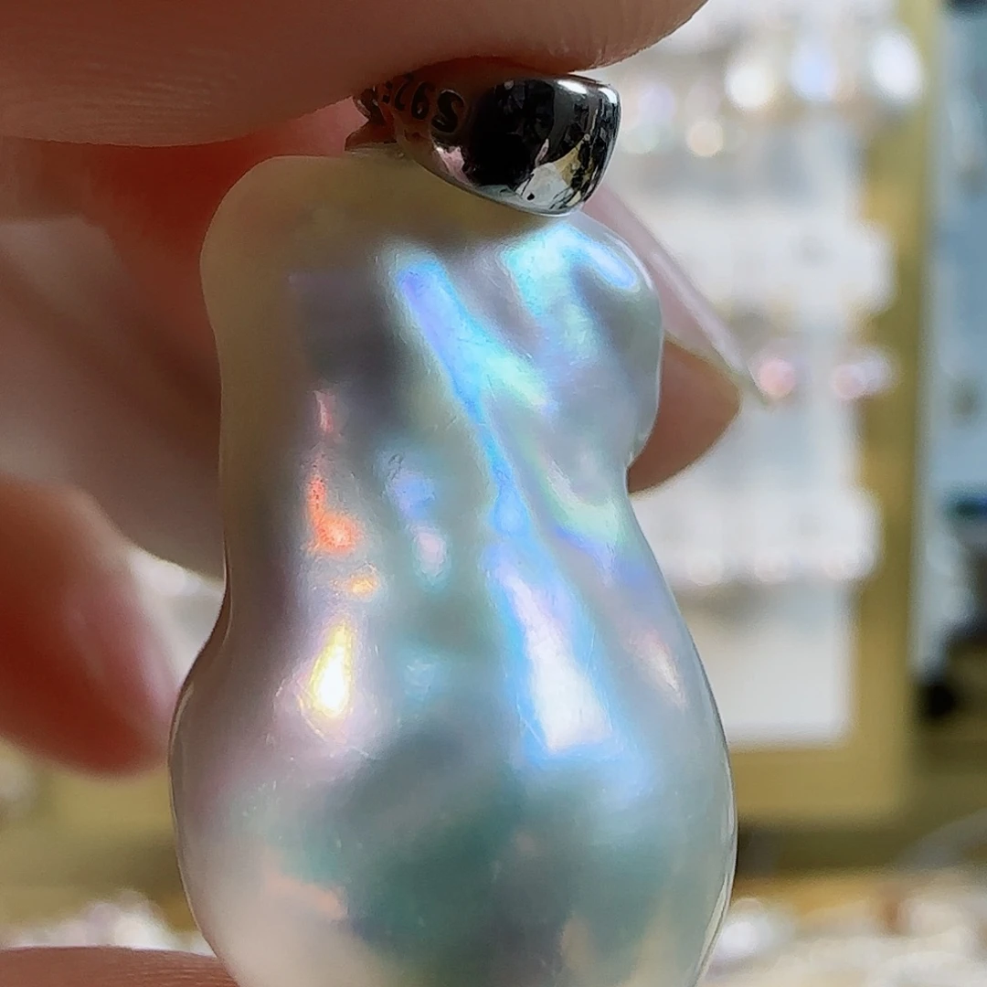 淡水珍珠吊坠（特价有瑕）银S925镶嵌