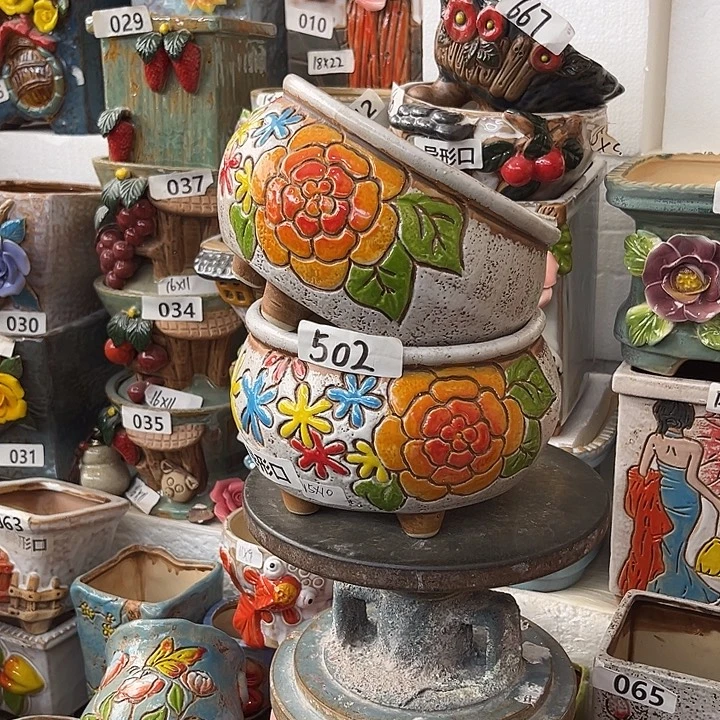 粗陶材质多肉花盆