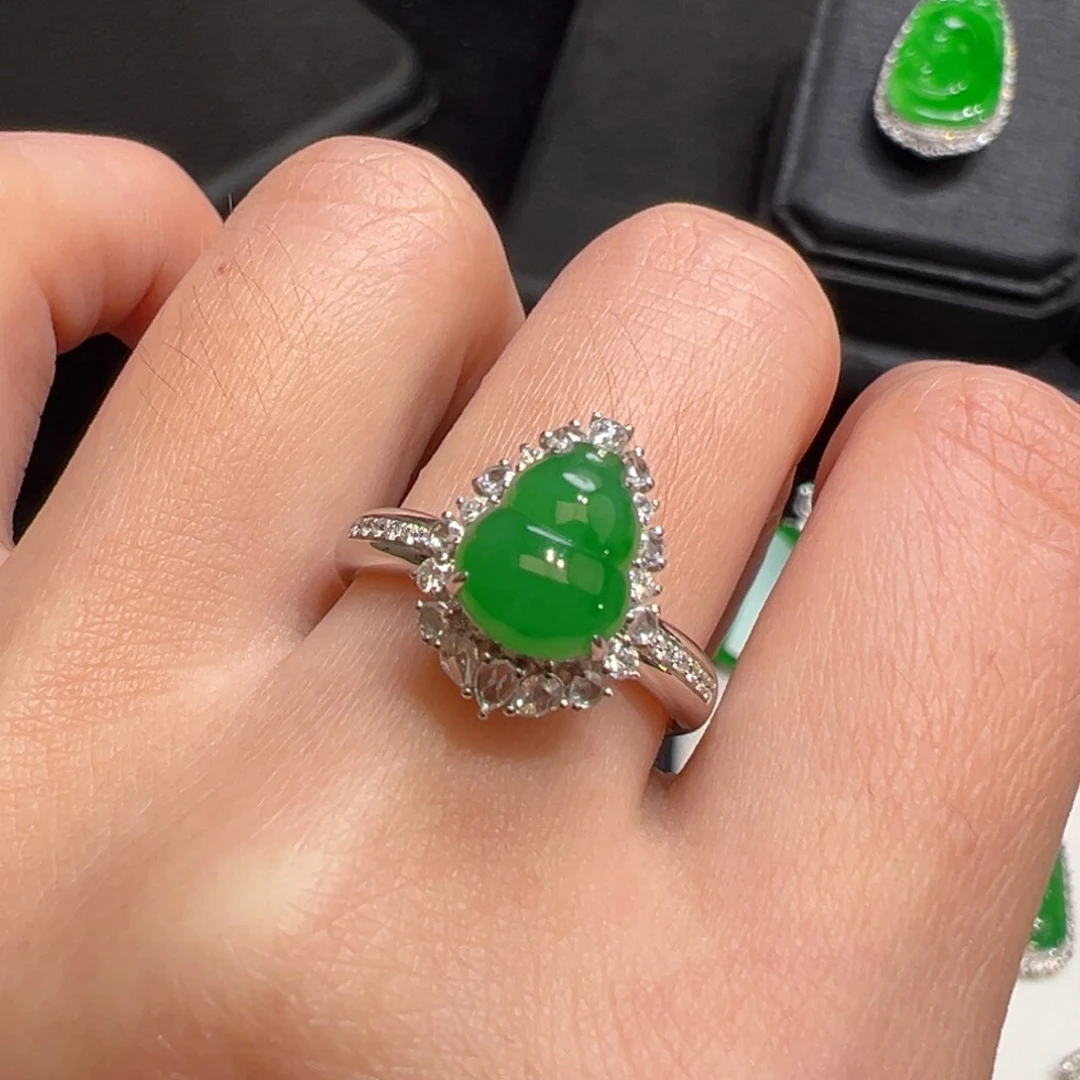 翡翠戒指18K金镶嵌收货48小时鉴赏期（超时不退不换）