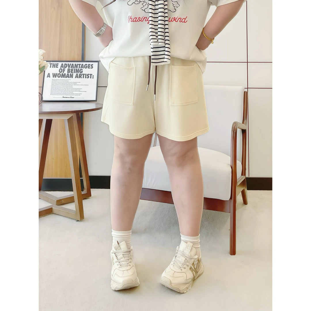 断码捡漏~鲸落诗集 / 松弛设计感撞色热裤短裤14258花契大码胖mm