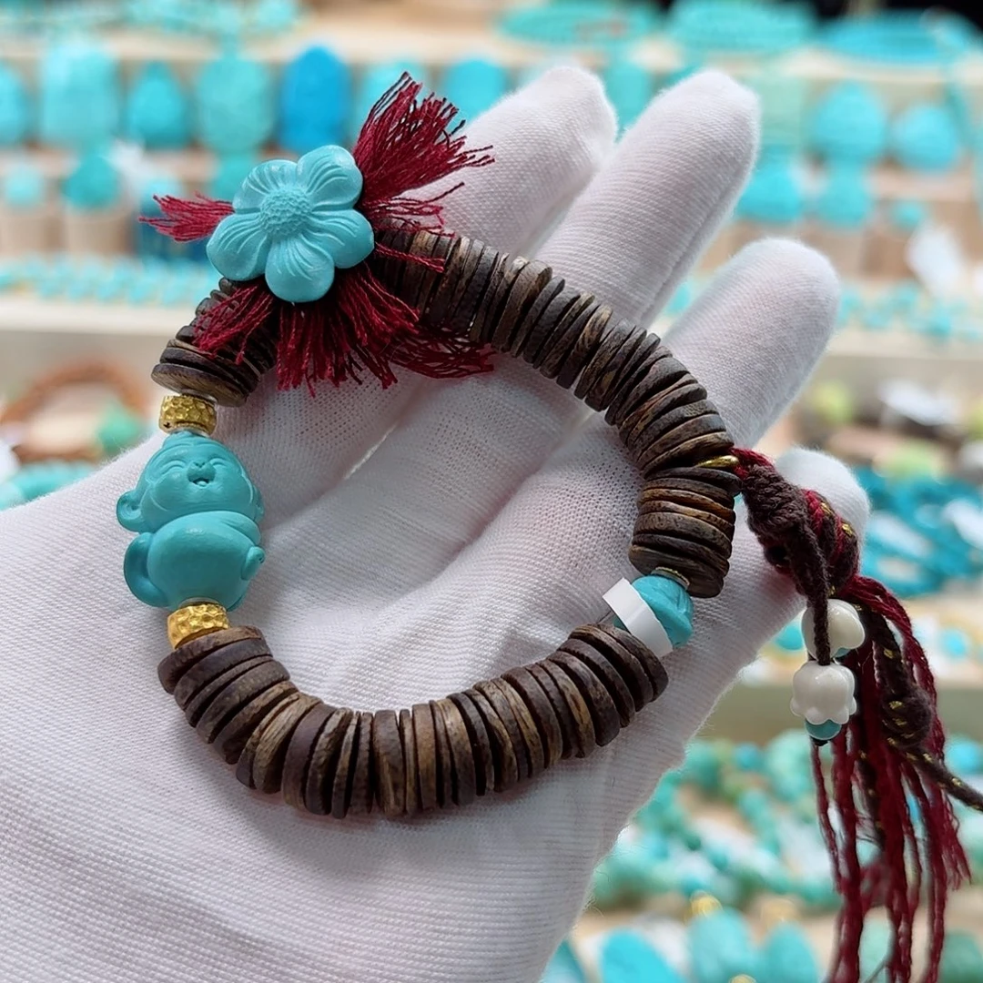 绿松石18K金镶嵌珠宝奇石