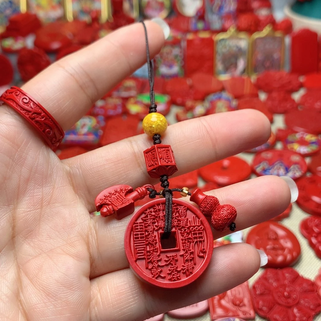 天然辰砂工艺品朱砂手机坠