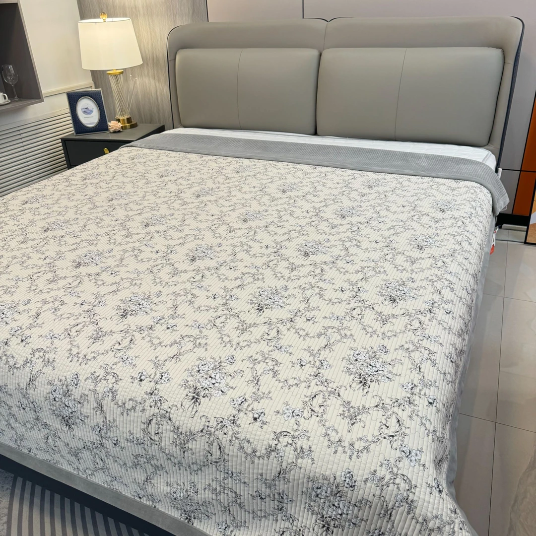 【古兰】200*230cm高端婴肤绒+贡缎双用绗缝床盖冬季加厚保暖床盖