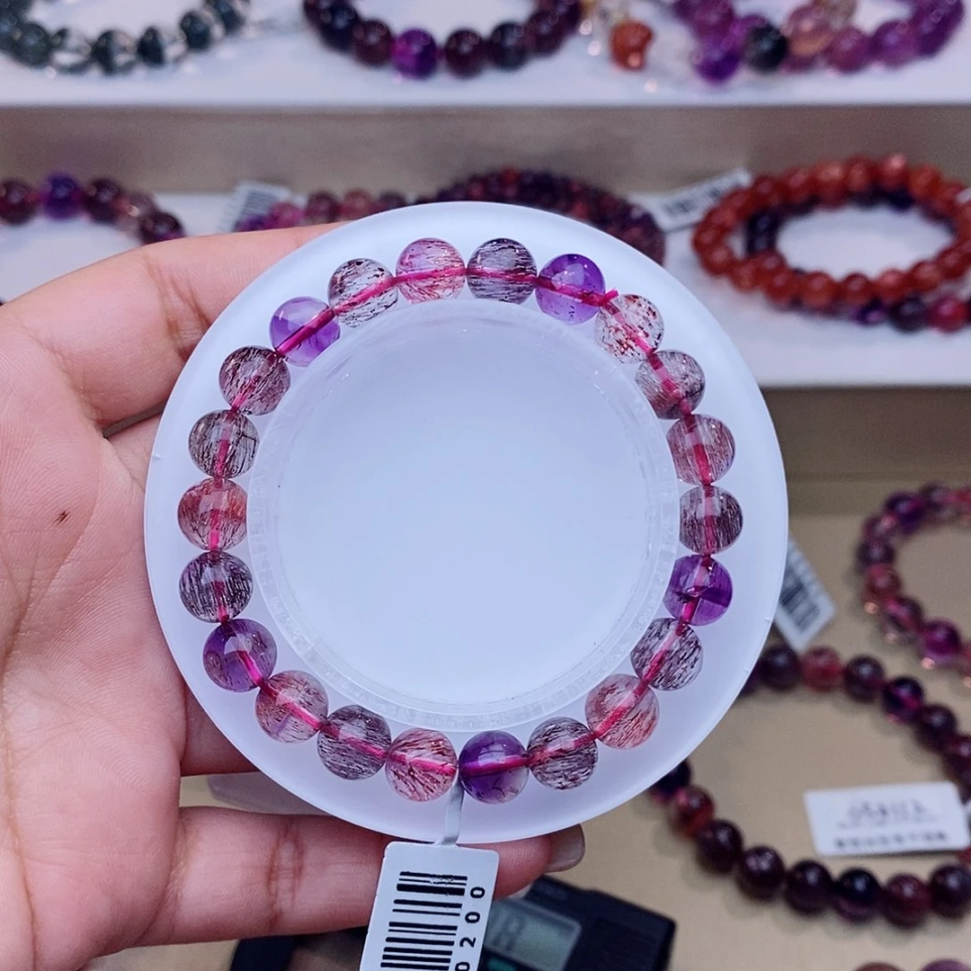 未镶嵌手链水晶黑加侖超七8m