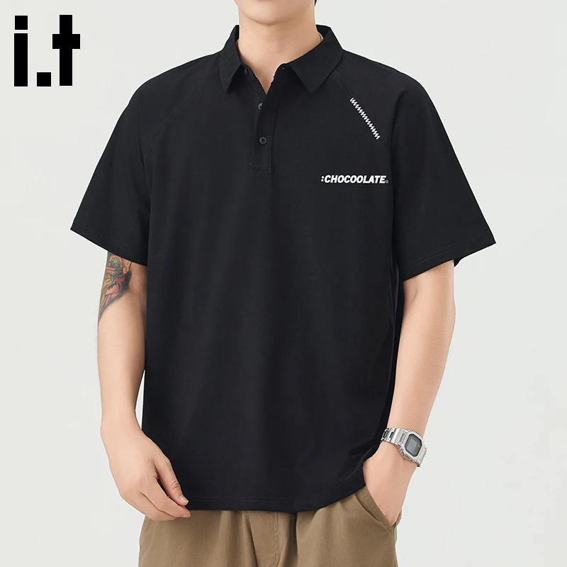 i.t:CHOCOOLATE男士高级感Polo衫短袖2025年新款夏季翻领半袖上衣