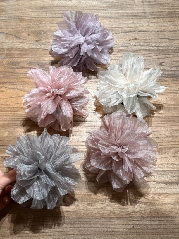 自制款女肌理感纹路花花抓夹发饰手工