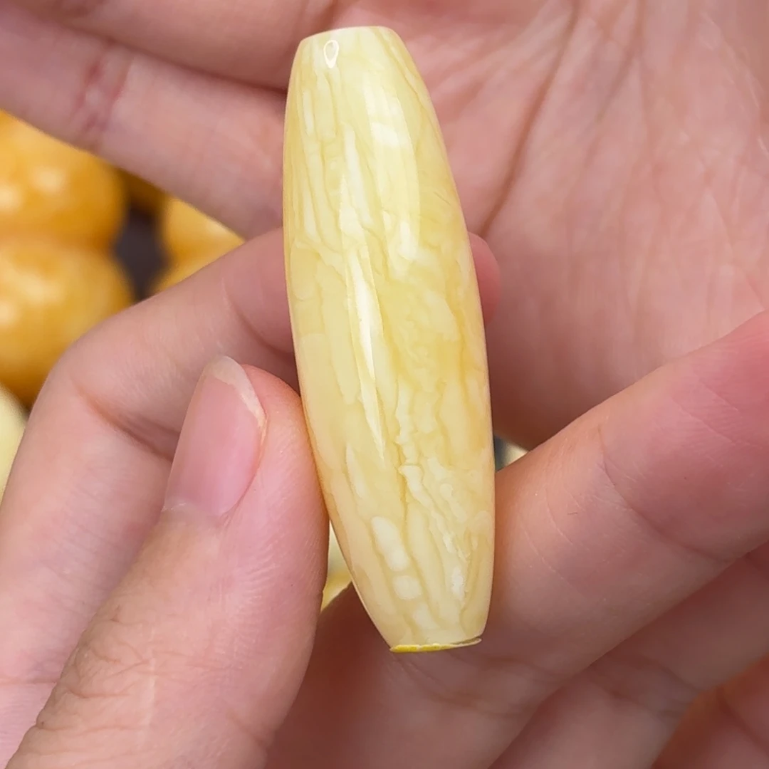 华***.裸石蜜蜡未镶嵌虎皮桶珠