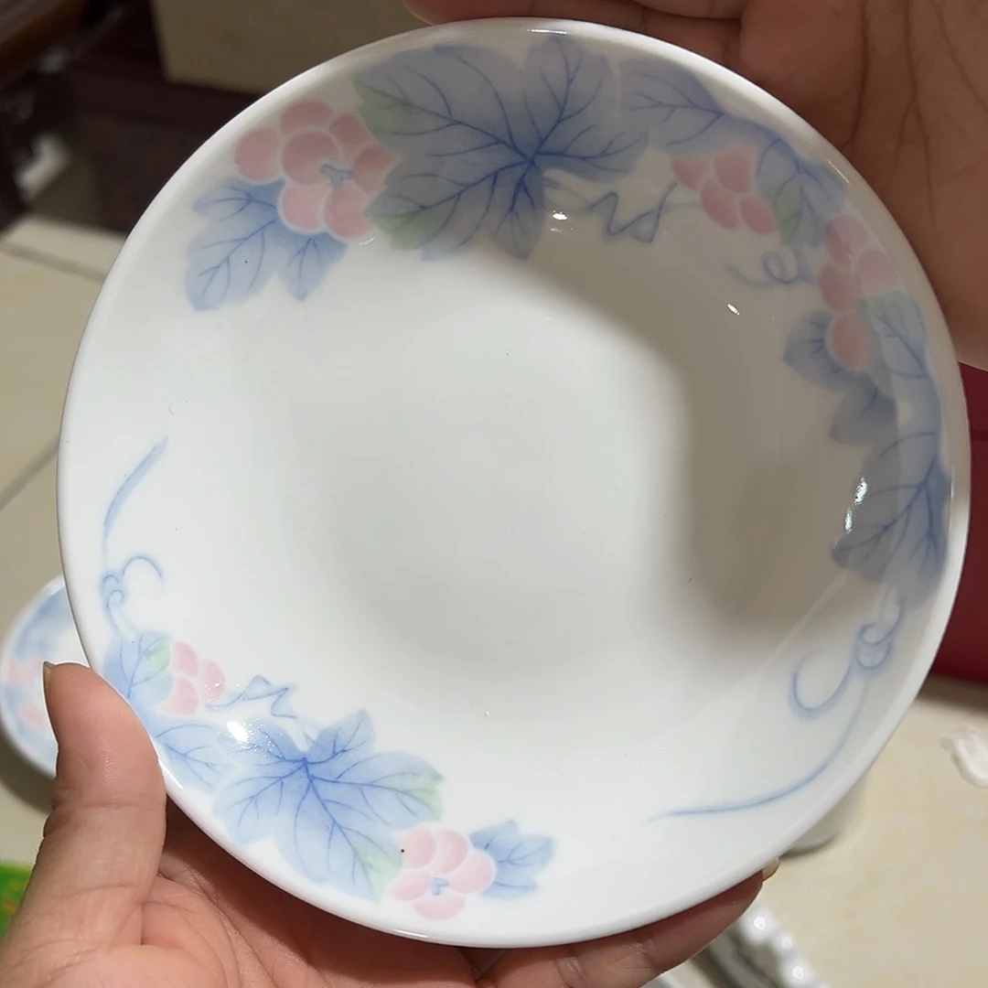 醴陵高温瓷群力窝盘14厘米微瑕