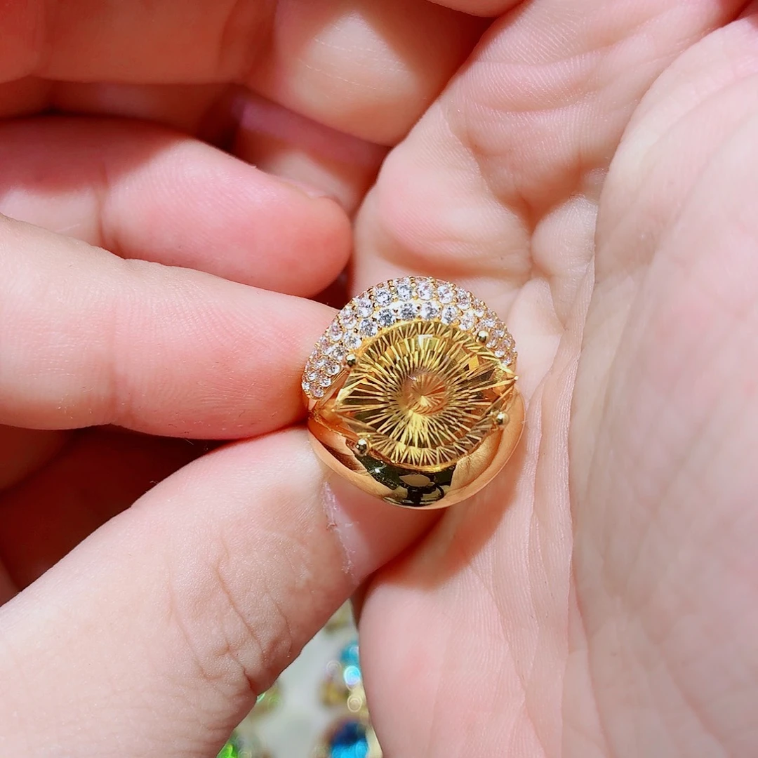水晶戒指银S925镶嵌