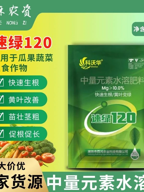 速绿120叶绿素提苗壮棵生根光合作用增绿增厚中量元素水溶叶面肥