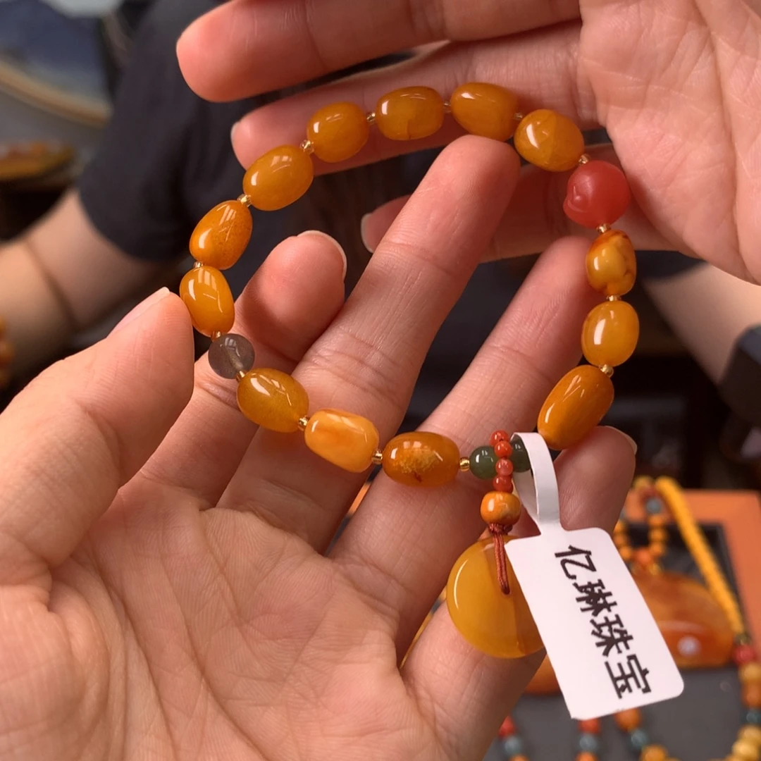 手串琥珀未镶嵌微瑕