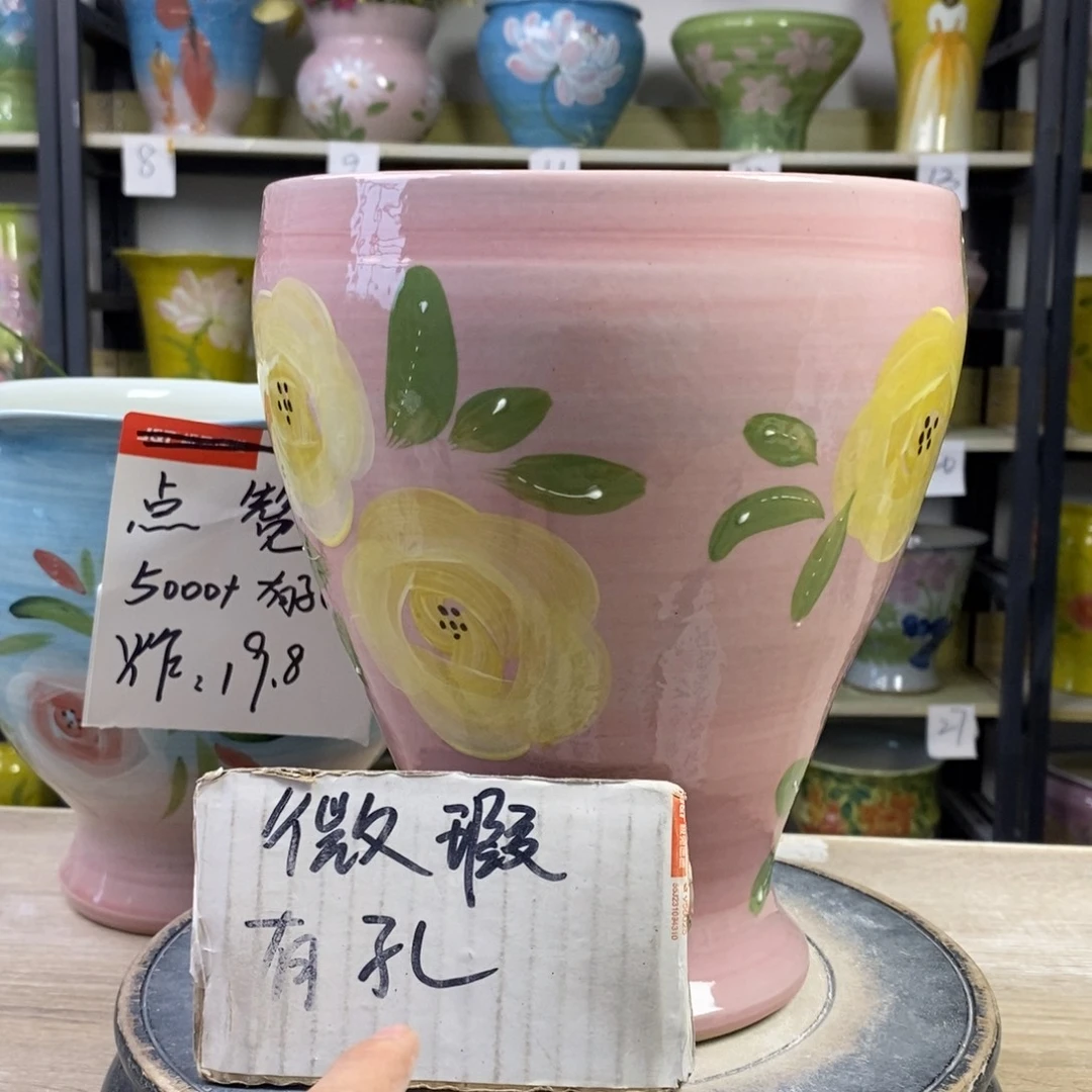 景德镇手工手绘陶瓷花盆