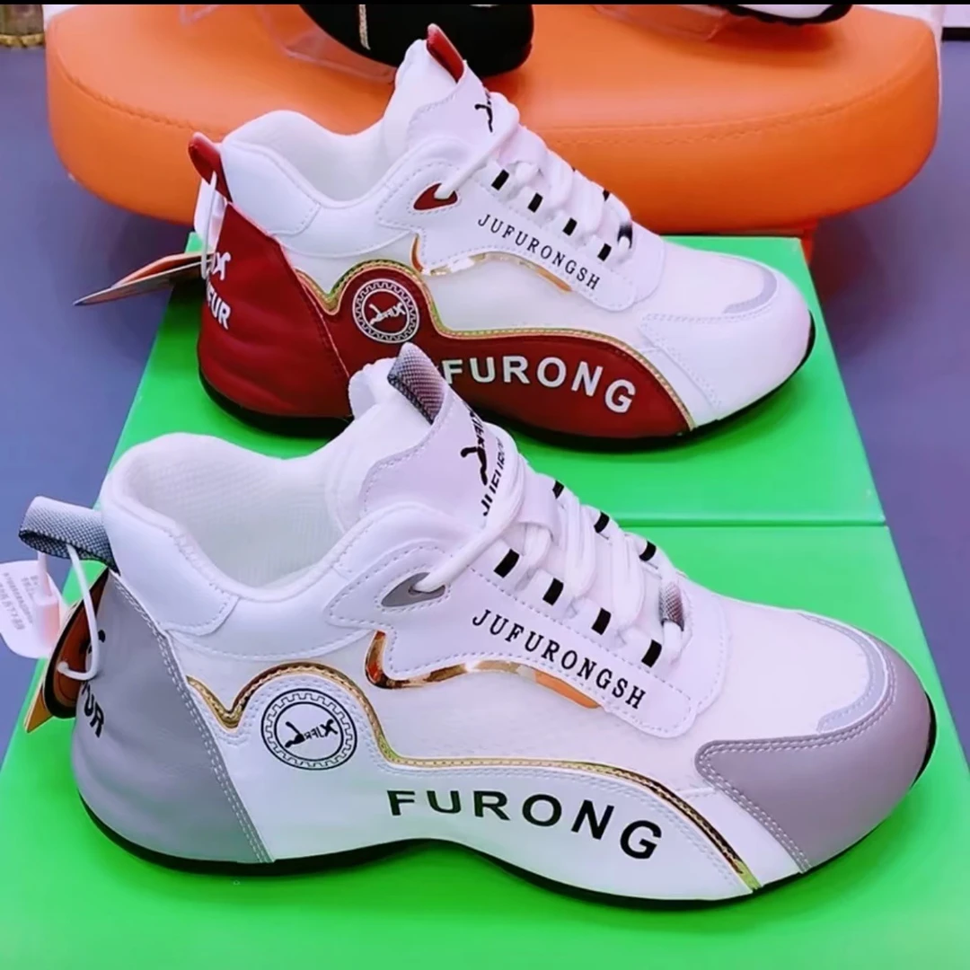 网面2025时尚休闲运动鞋男女同款软底鞋厚底减震鞋跳舞鞋老爹鞋