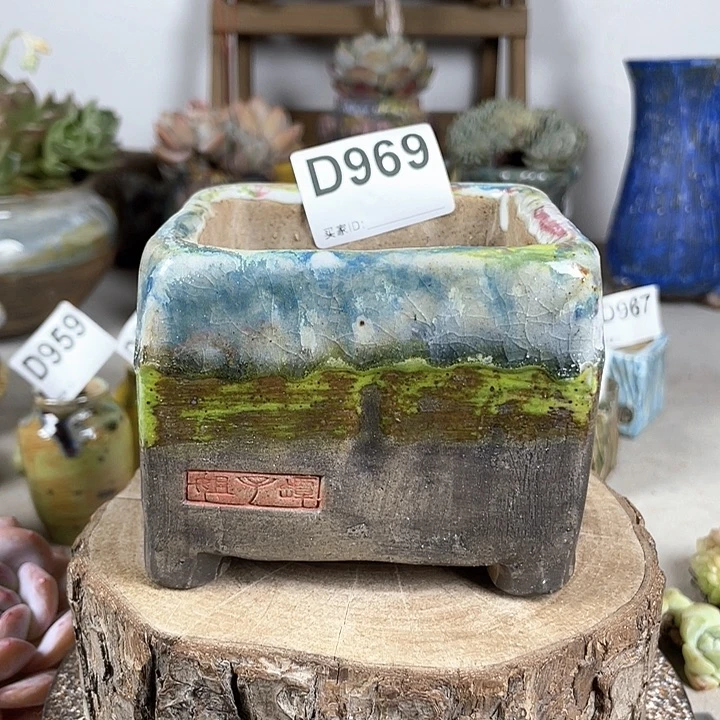 紫砂花盆大方石 内口7.5