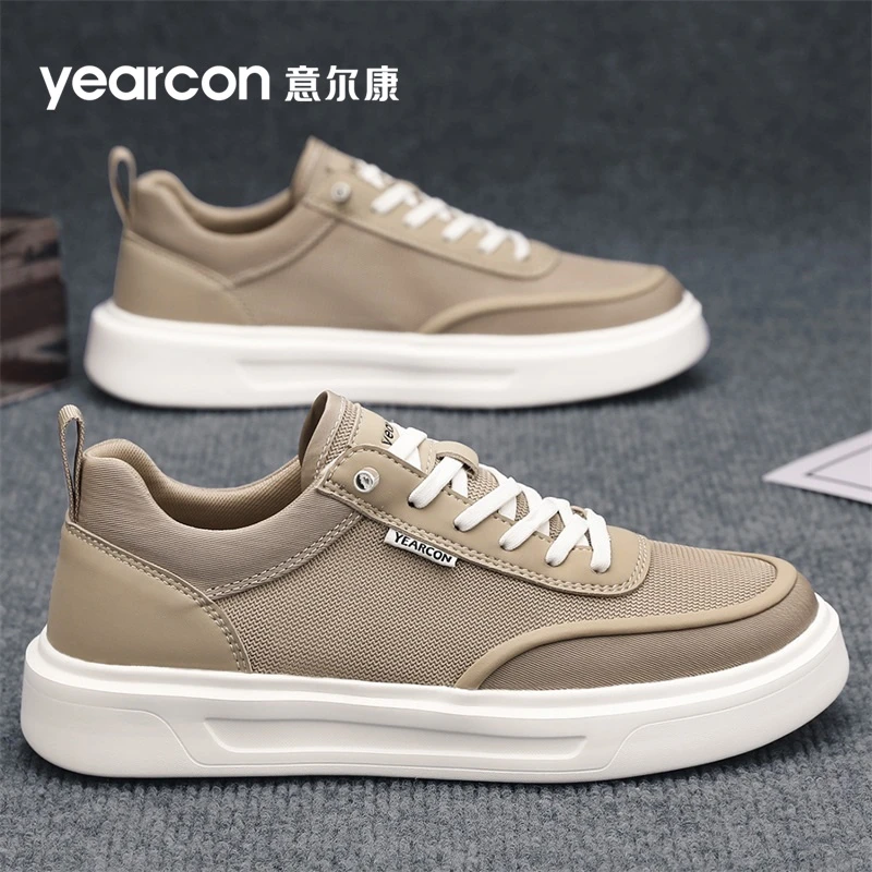 意尔康男鞋老北京布鞋2025新款春秋透气一脚蹬厚底增高帆布板鞋男