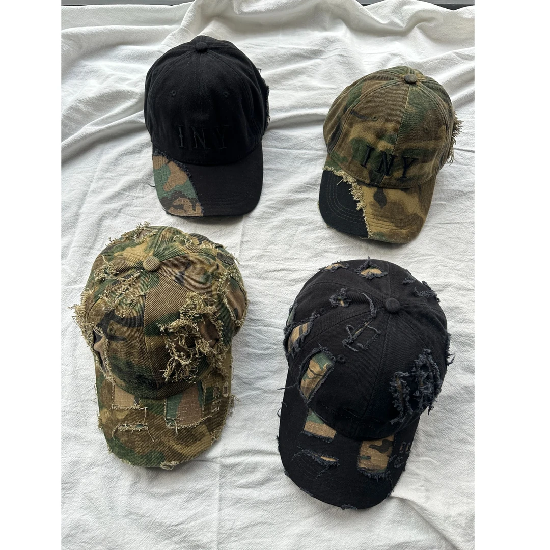 LEVMLON-破坏迷彩重工加大街头棒球帽户外时尚迷彩帽百搭休闲