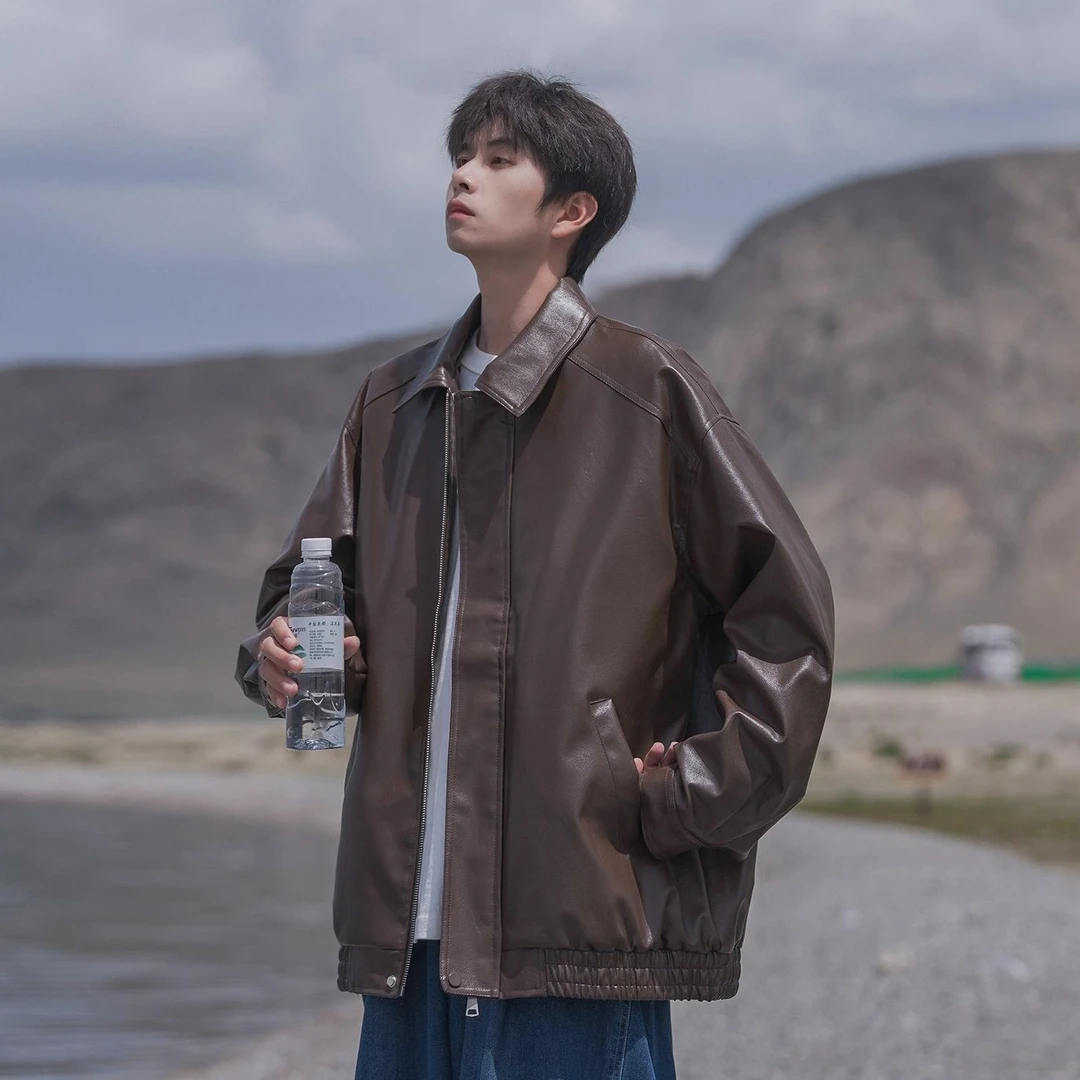 情侣春秋季痞酷潮牌美拉德风机系统车外套青少年15-18岁男羽绒服