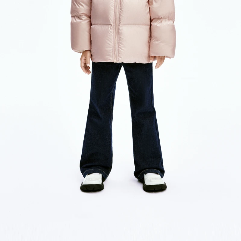 littlemoco童装冬装新款女童微喇叭裤甜酷牛仔长裤#KBD4JEN018