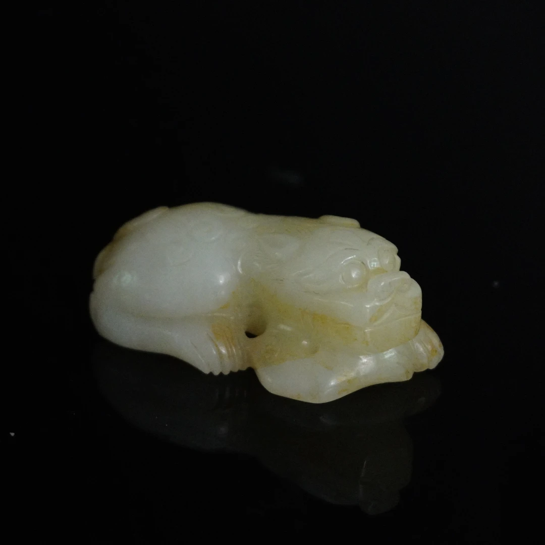 清代和田玉瑞兽508468*古玉*传承