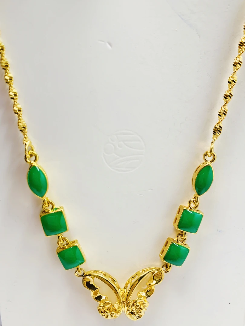 金色复古项链[翠绿方糖多样性发一]