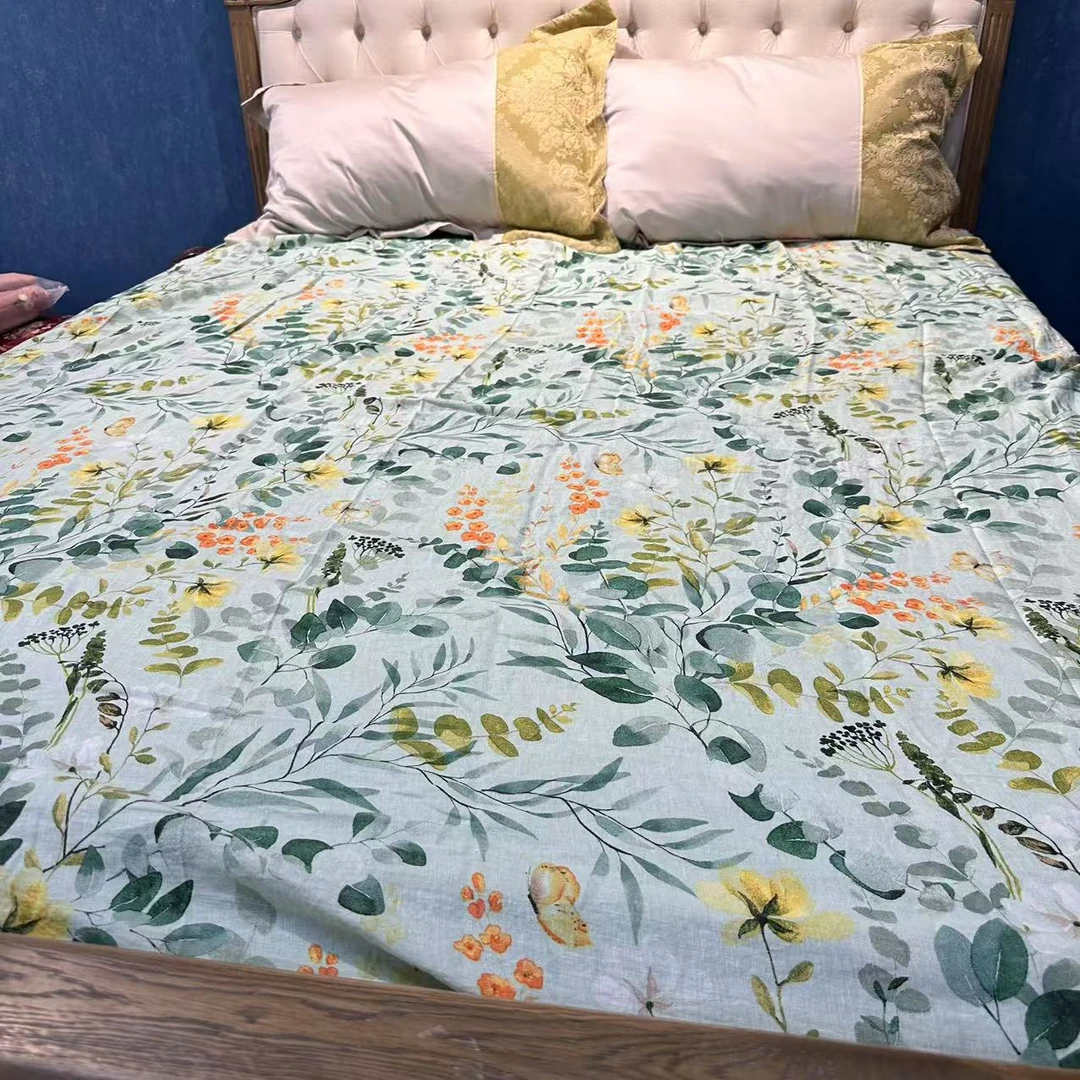 M205-1 叶离汉麻9支加厚印花床单230*250cm