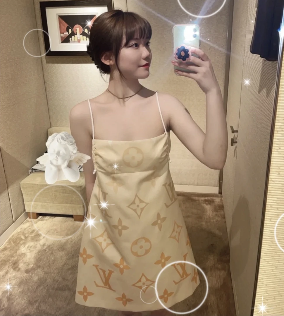 99新 LouisVuitton/路易威登 ee零零五 锦纶/桑蚕丝 渐变连衣裙42