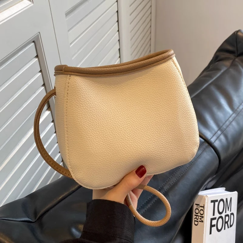 小众质感撞色小包包女2025新款时尚洋气百搭斜挎包夏季软皮水桶包