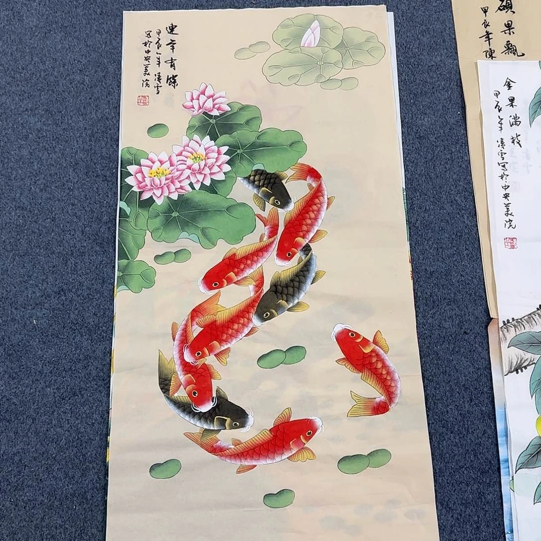 国画尺寸50X100手绘作品