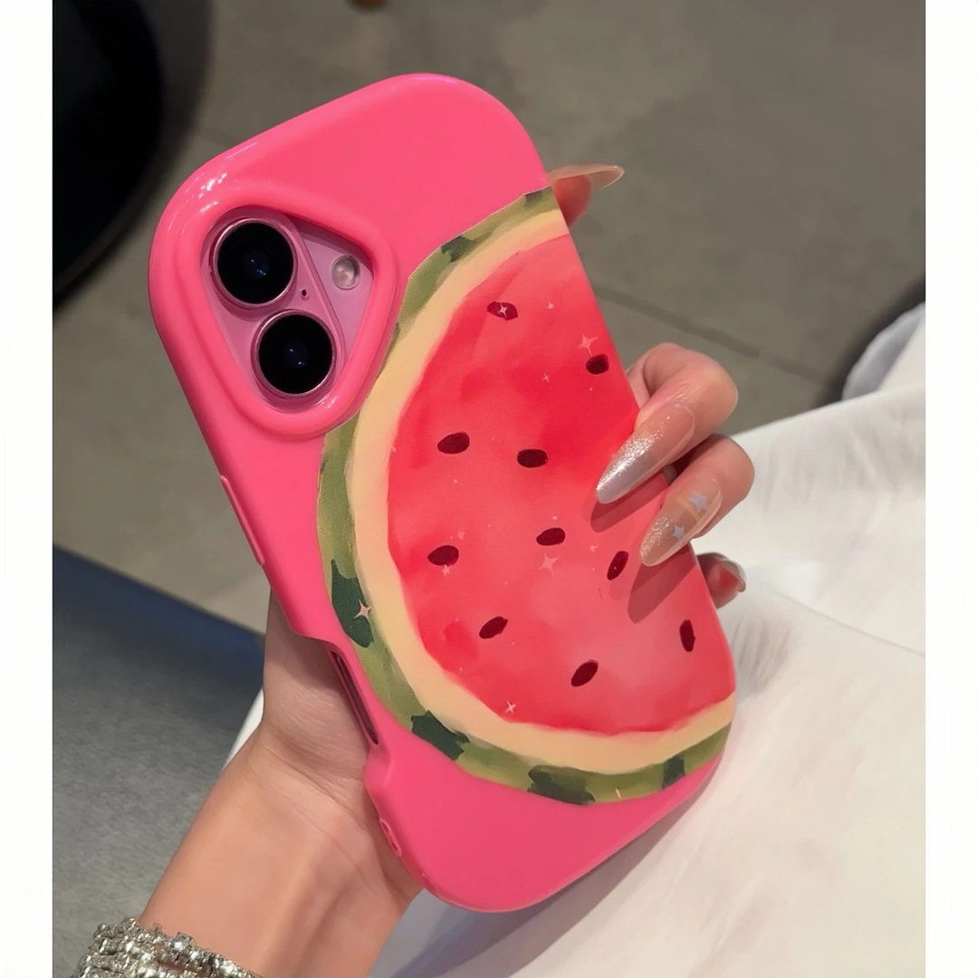 欧克里里夏日大西瓜适用苹果16/15promax手机壳13/14胖墩墩12/11