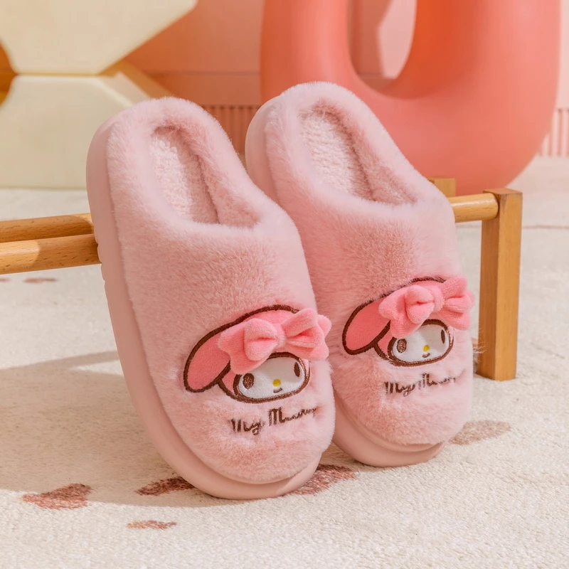 棉拖鞋女士冬季居家加绒加厚保暖三丽鸥亲子儿童棉拖鞋女童可爱