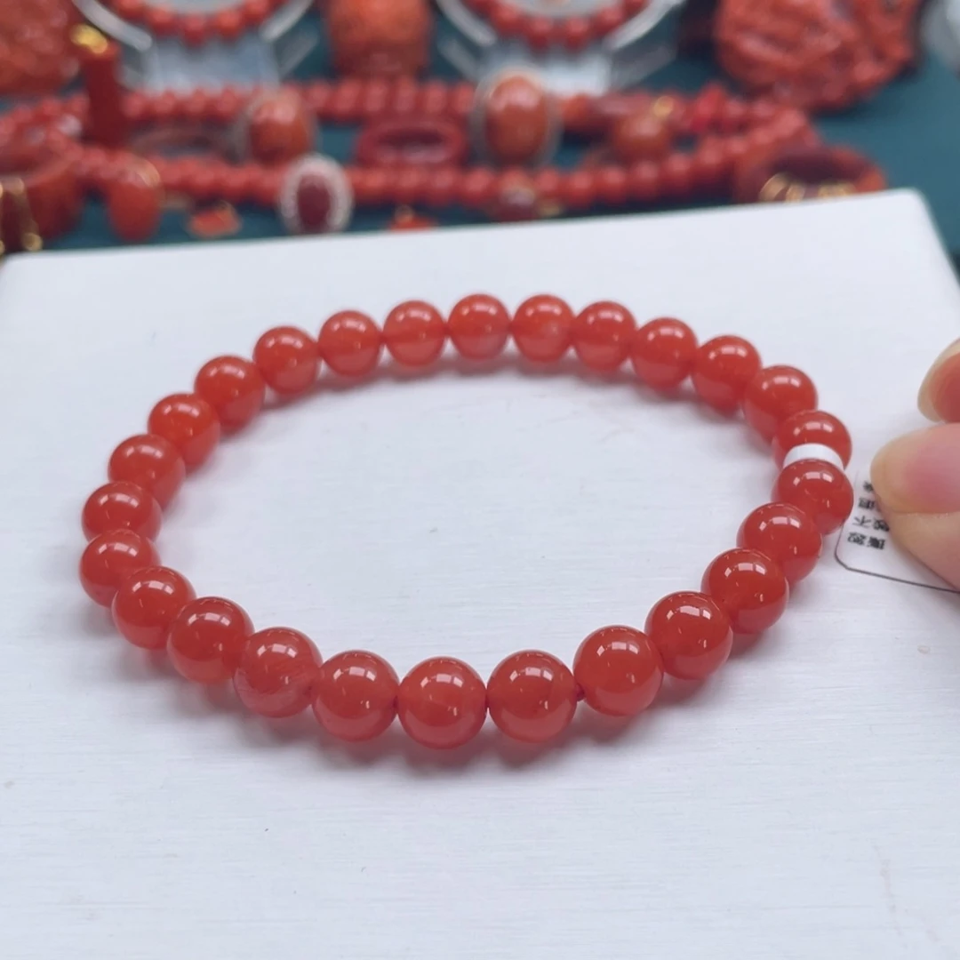 南红玛瑙保山冰红单圈7mm未镶嵌