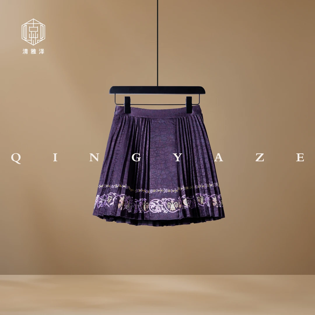 藏·八瑞相图！人丝提花重工刺绣百褶裙裤！GZ6289