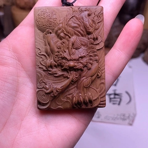 檀香木吊坠檀香貔貅无事牌