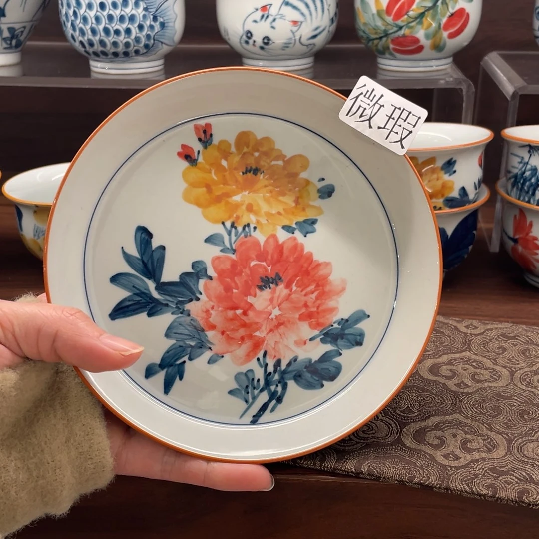 微瑕釉下彩纯手绘