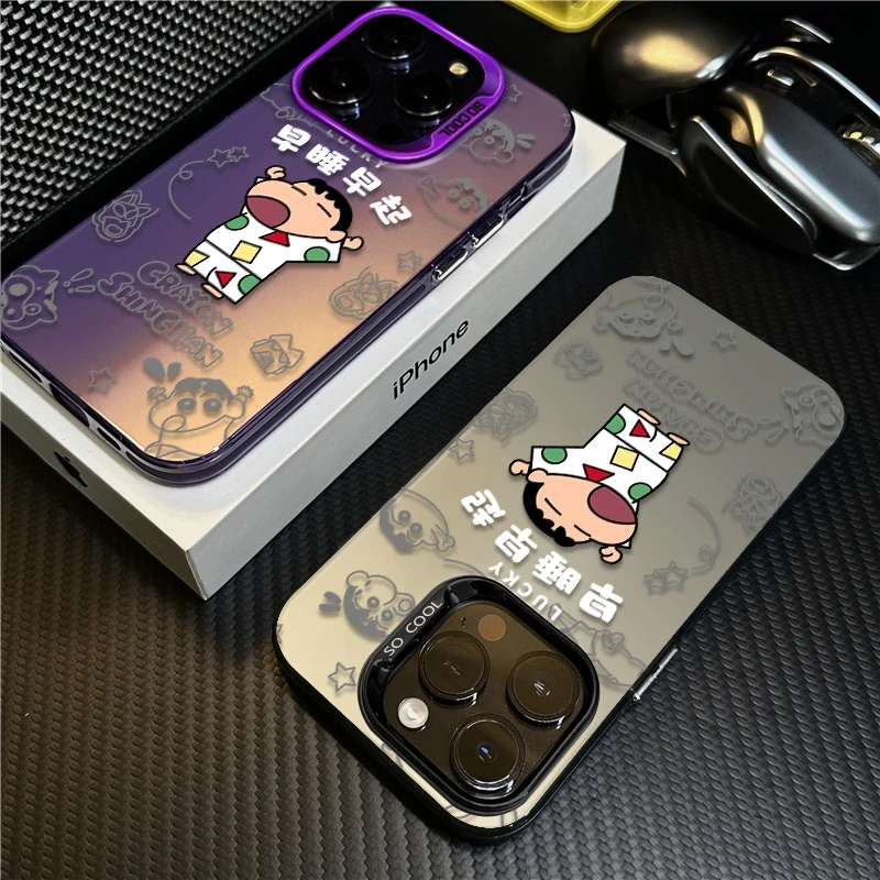 早睡早起小新适用苹果16promax手机壳iPhone15创意14保护套17新款