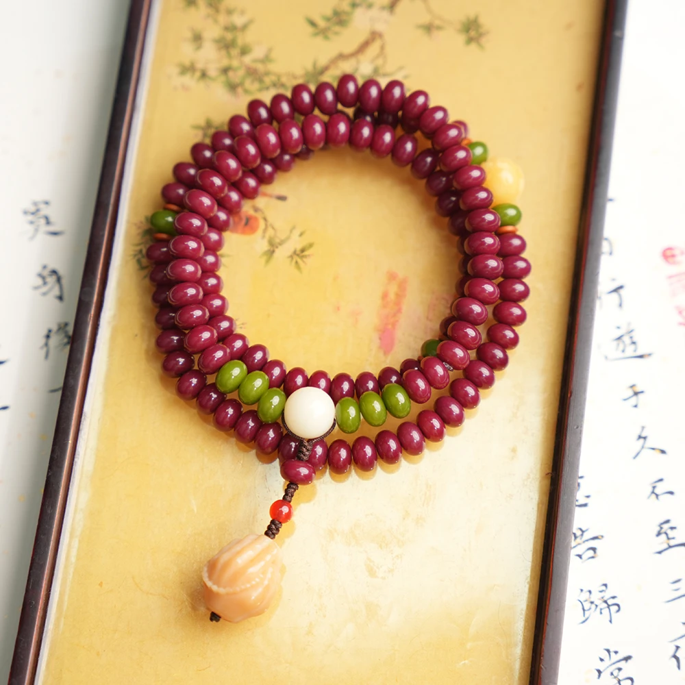 道木文创 红菩提多圈108颗F手