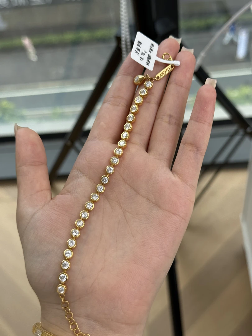 足金999 镶嵌大版泡泡手链