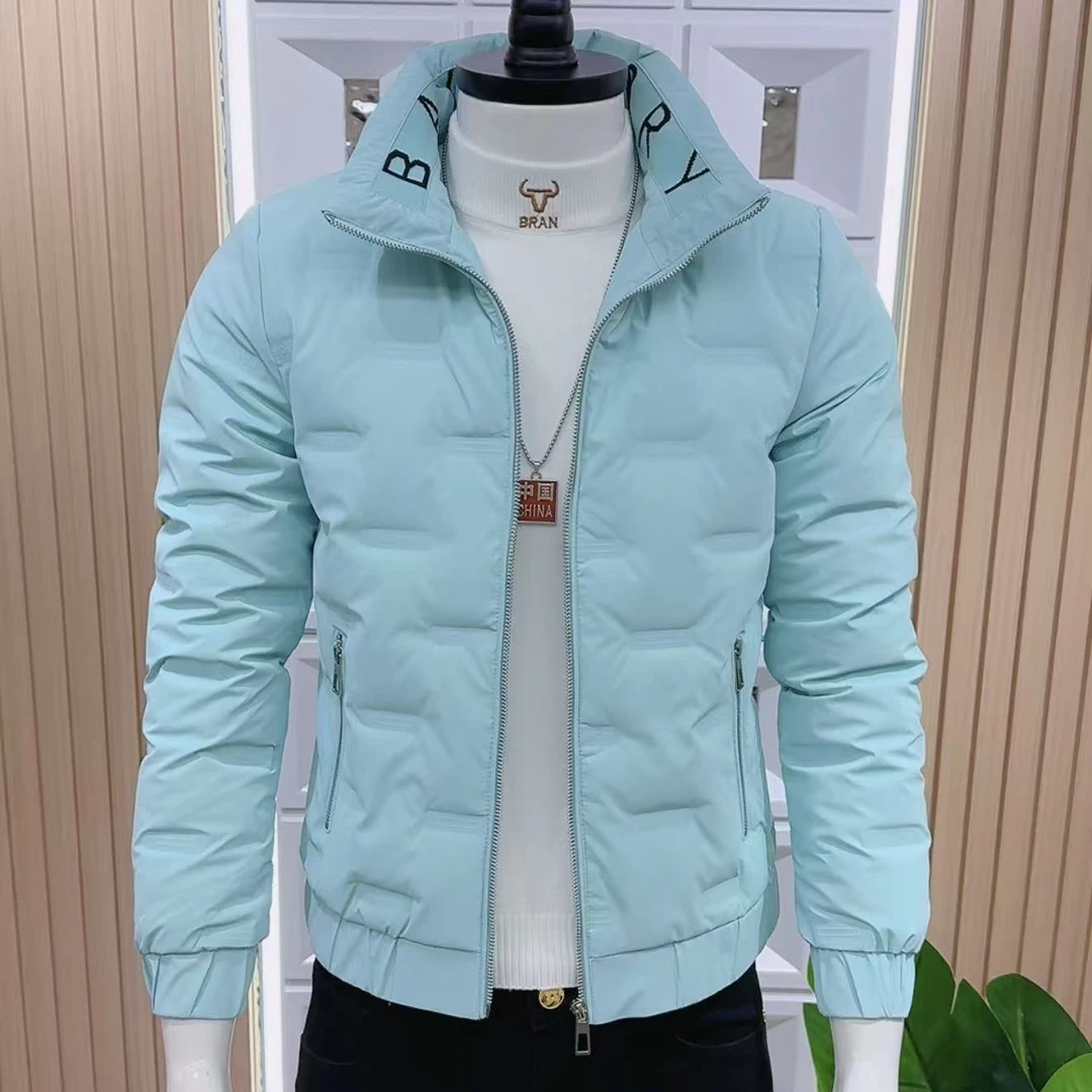 2025潮冬季爆款立领外套轻盈男士棉服修身短款简约时尚保暖棉衣