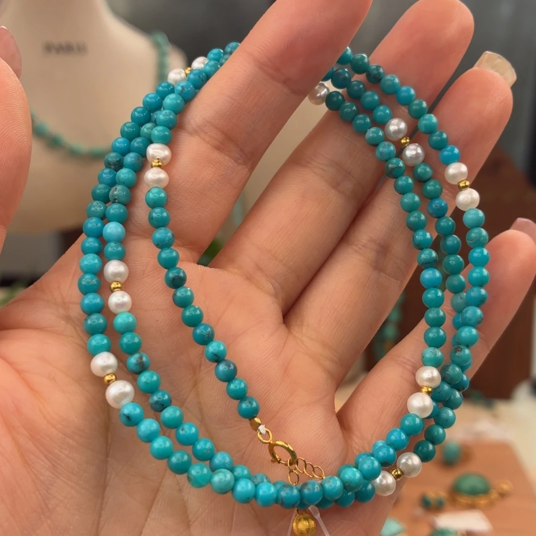 绿松石18K金镶嵌颈饰