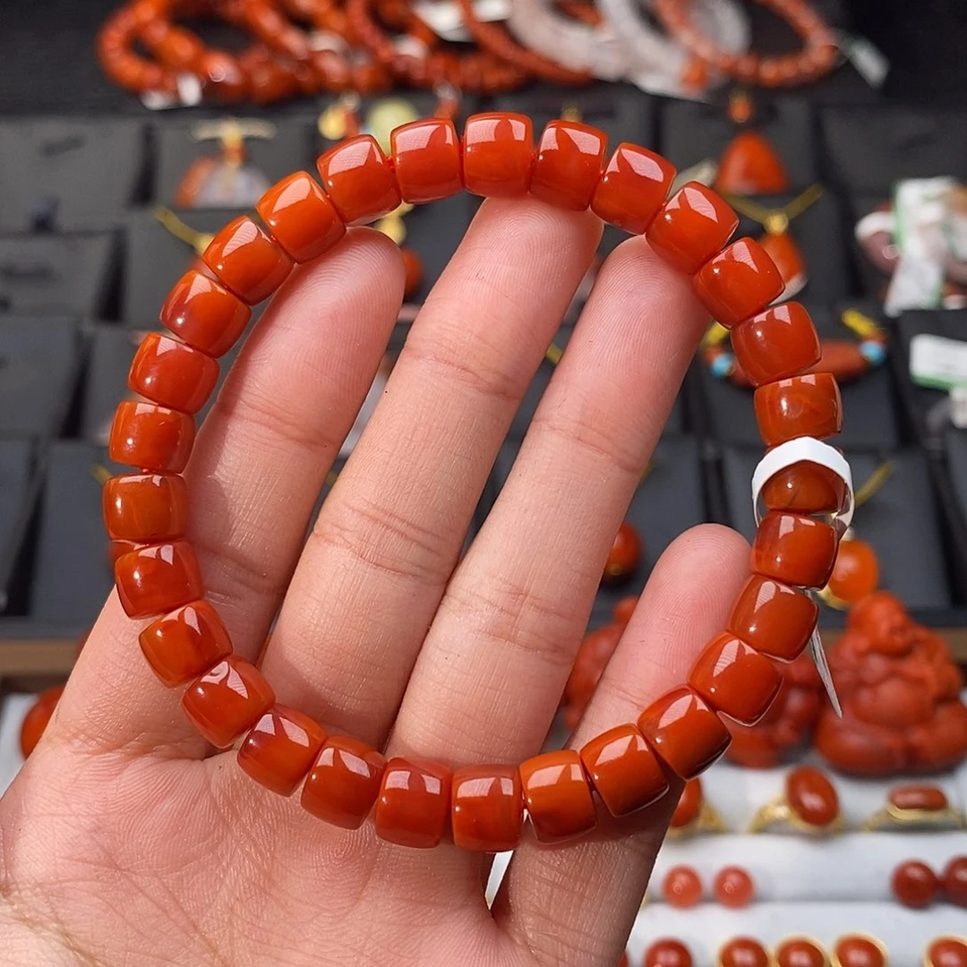 南红玛瑙未镶嵌四川凉山瓦西直切手串8mm