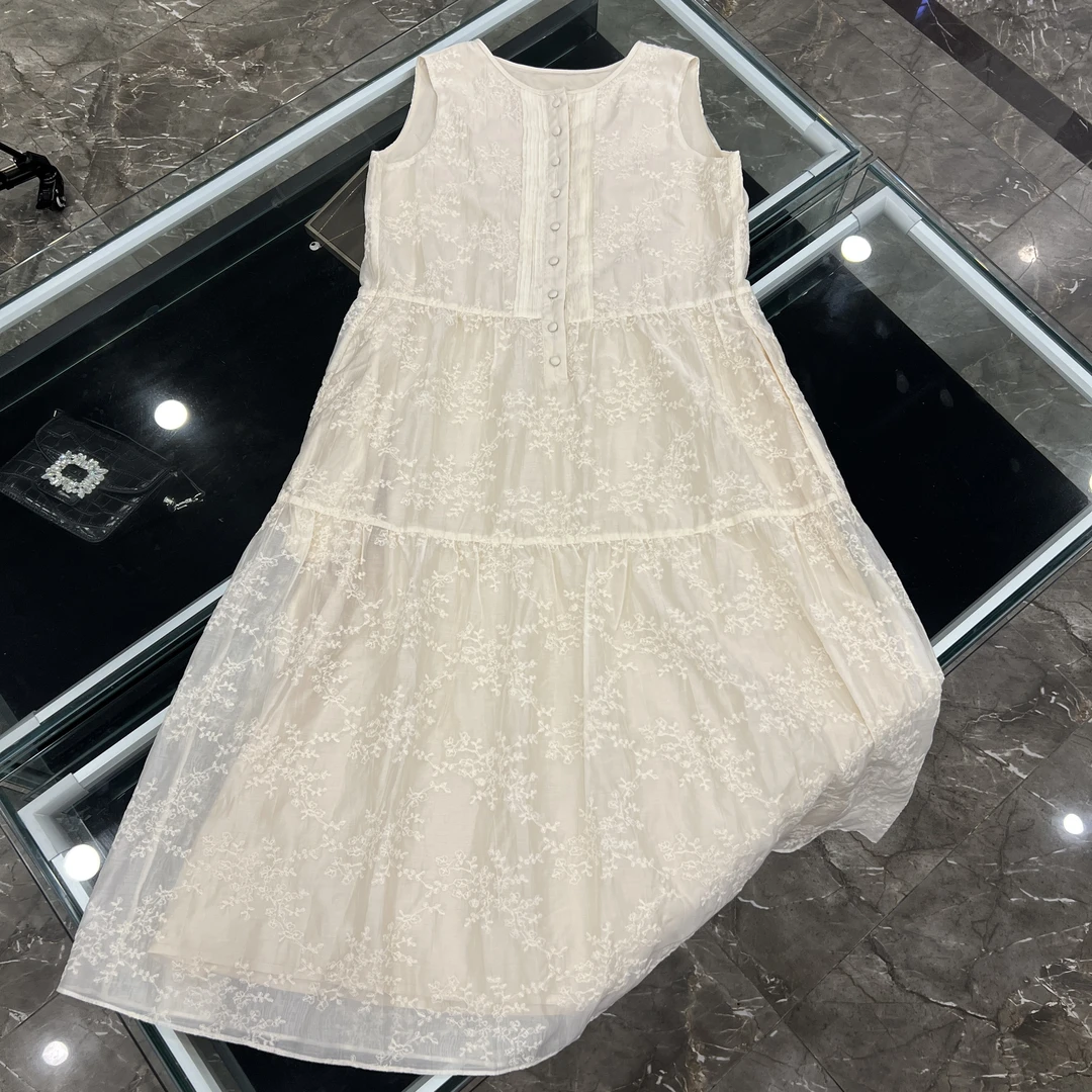 2025新款清新减龄国风中式重工刺绣连衣裙-25874