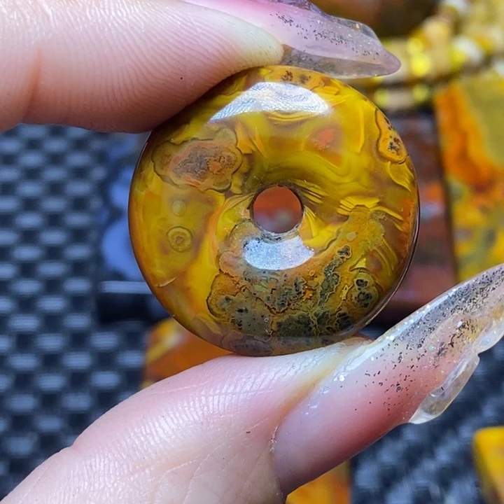 玛瑙/玉髓颈饰足银镀金镶嵌