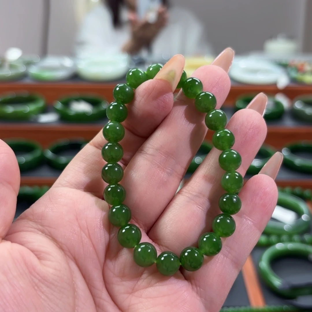 和田玉未镶嵌手串卡8