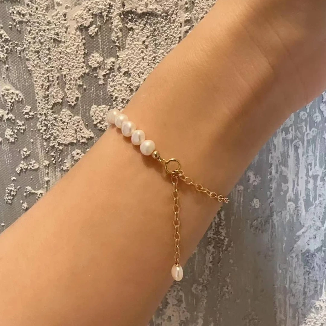 铁合金仿珍珠手链 【BORAKOO】 【吉莉】小众设计链条ins风珍~珠手链