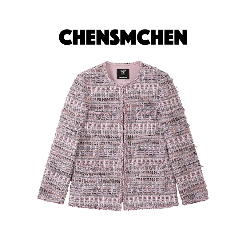 CHENSMCHEN 进口经典小香编织粗花呢外套女精致优雅上衣CSW6664YW