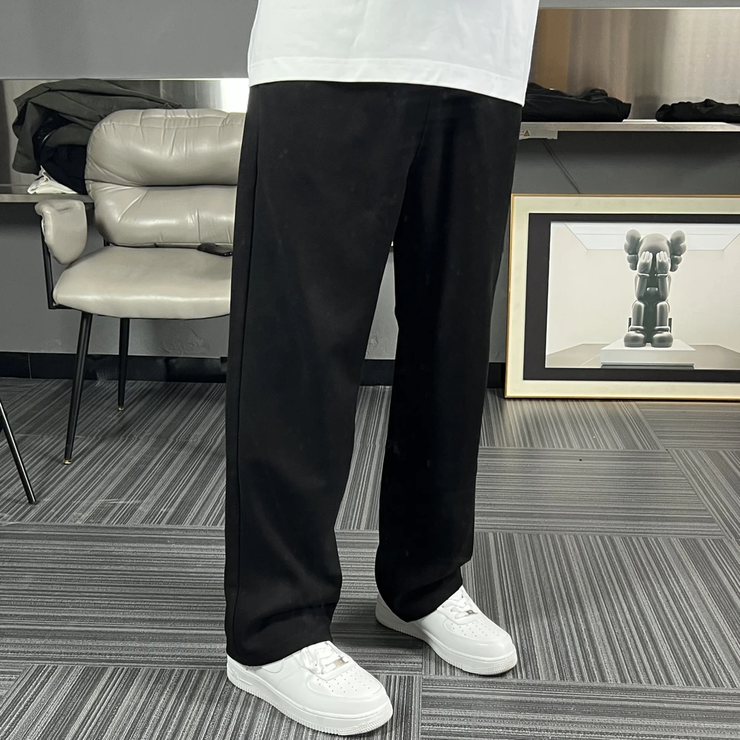 韩版灰色阔腿运动时尚男士男士休闲裤运动时尚百搭宽松韩版潮流
