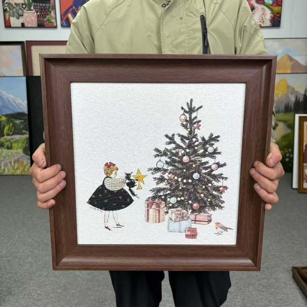 法式复古奶油风客厅卧室装饰画新年礼物床头斗柜挂画4040