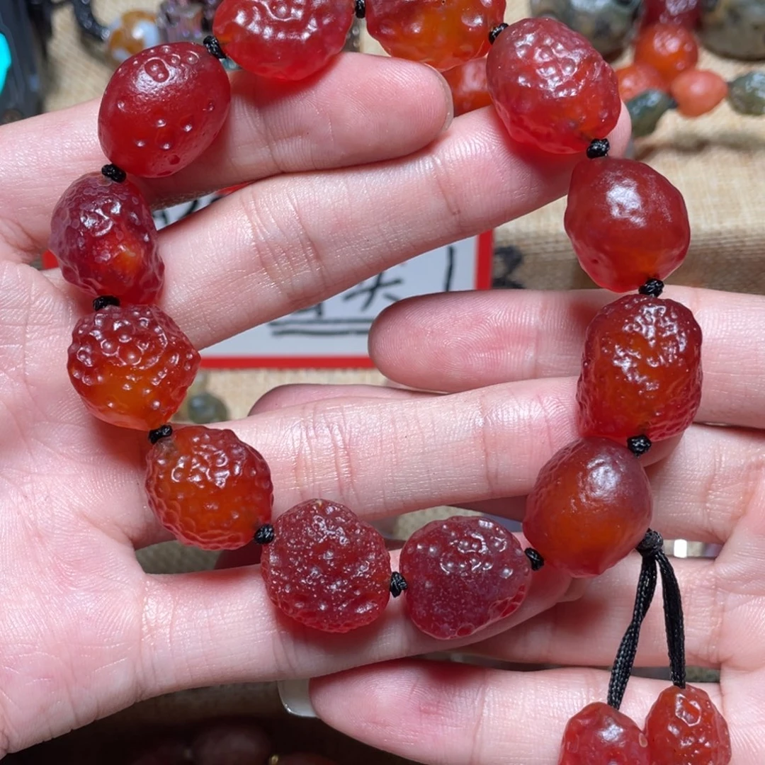 玛瑙/玉髓手链合金粒*香